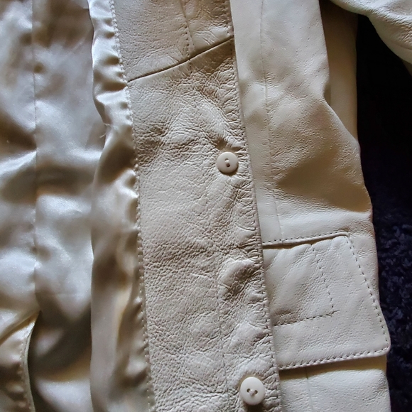 Vintage Terry Lewis White Leather Blazer S - Picture 6 of 14